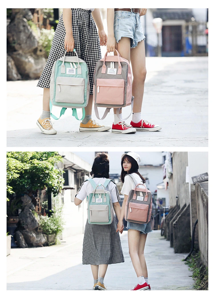 The New Korean Version of The Portable Dual-Shoulder Backpack Fashion Contrast Color Outdoor Large-Capacity Backpack