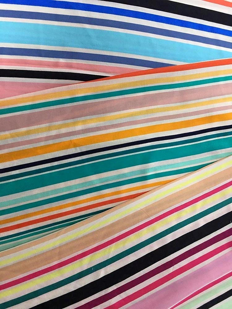 Lines Design Rayon Challis Printing Fabric