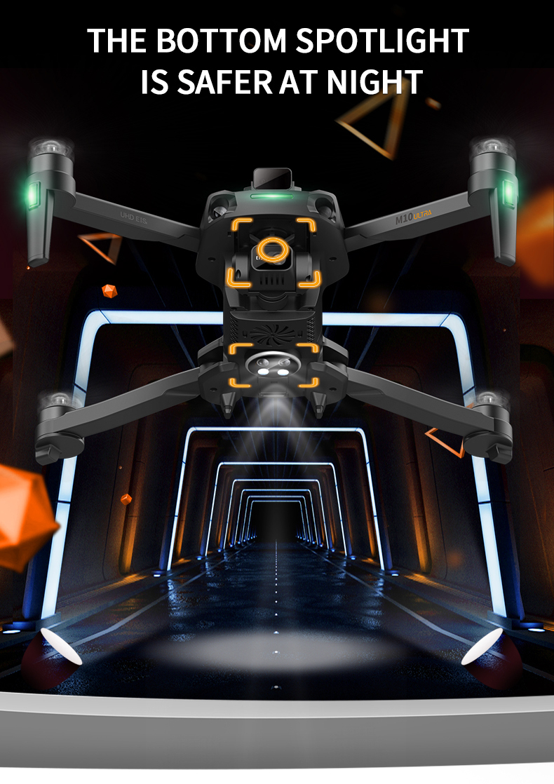 M10 PRO Drone 4K GPS 3-Axis EIS 5G Wifi Quadcopter 5KM Distance 800M Height Brushless Profesional Dron RC Helicopter Plane