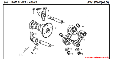 E04 CAM SHAFT VALVE FIDDLE 125 AW05W-C For SYM Spare Part Top Quality