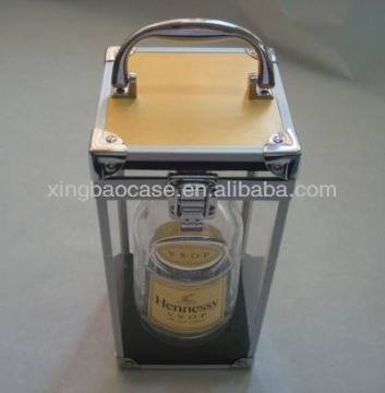 Aluminum art wine box,antique wine case with EVA inner,wine box