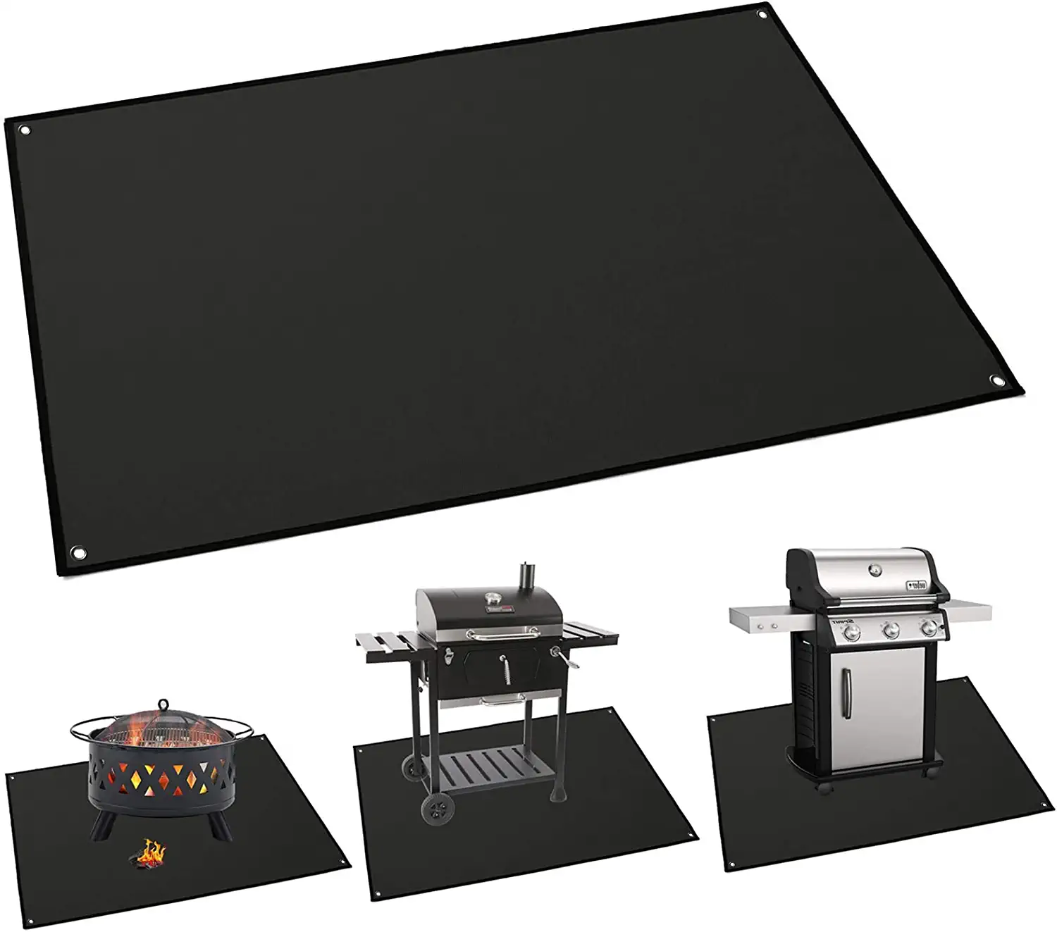 Fire Pit Mat Under Grill Mat, Deck and Patio Grill Mat,BBQ Grill Mat Wood Burning Lawn Deck Cover Protector