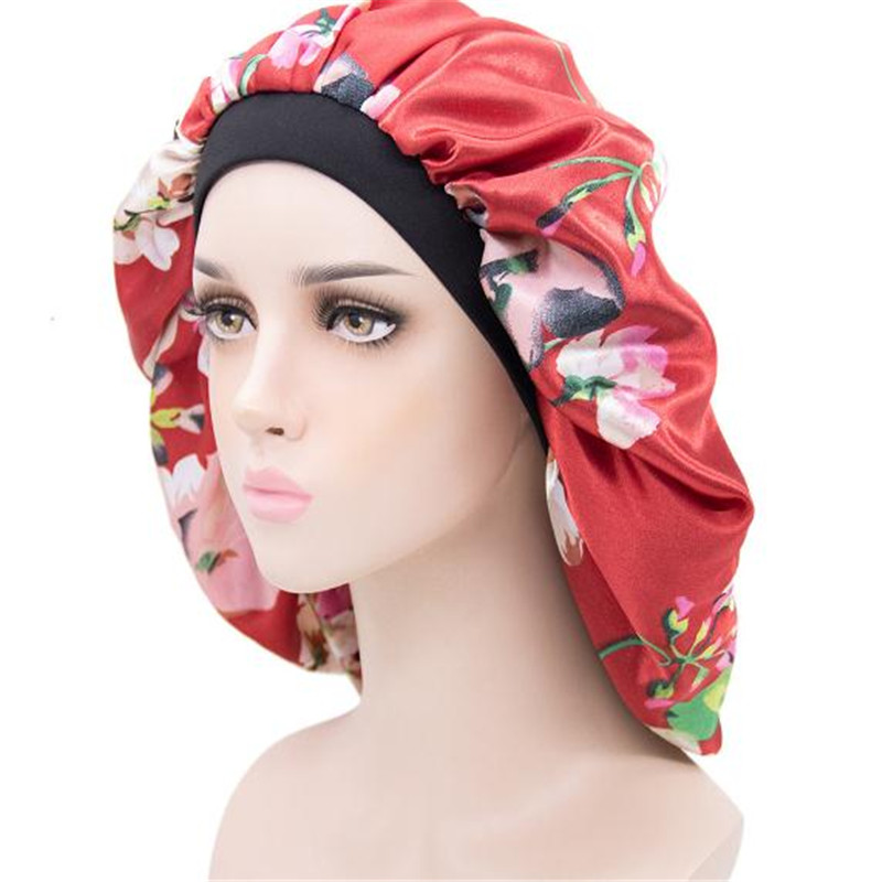 European and American popular printing adjustable shade Ding nightcap hats for women