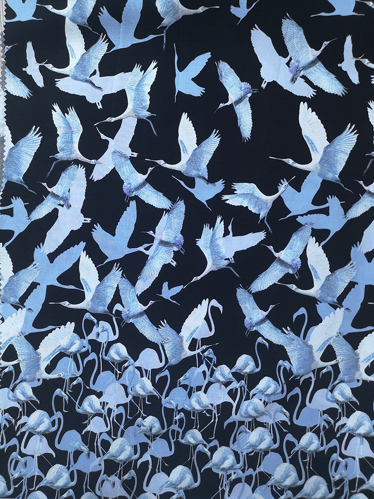 Birds Rayon Challis 30S Air-jet Printing Fabric