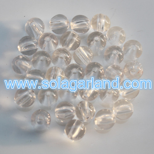 4-37MM Clear Acrylic Round Beads Loose Spacer Neclakce Pony Beads