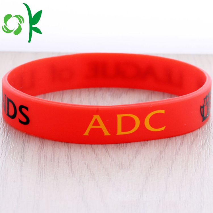 Eco-friendly Common Silicone Printing Logo Bracelet/Bangles