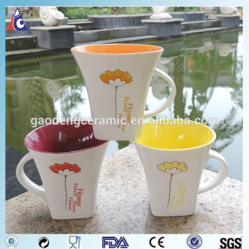 6oz coffee mug inside color glaze mug