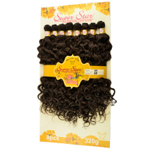 high temperature synthetic hair extension 6 pieces for one set synthtic hair weft