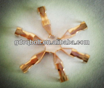 The head of the triangle stamping parts with finish gold znic