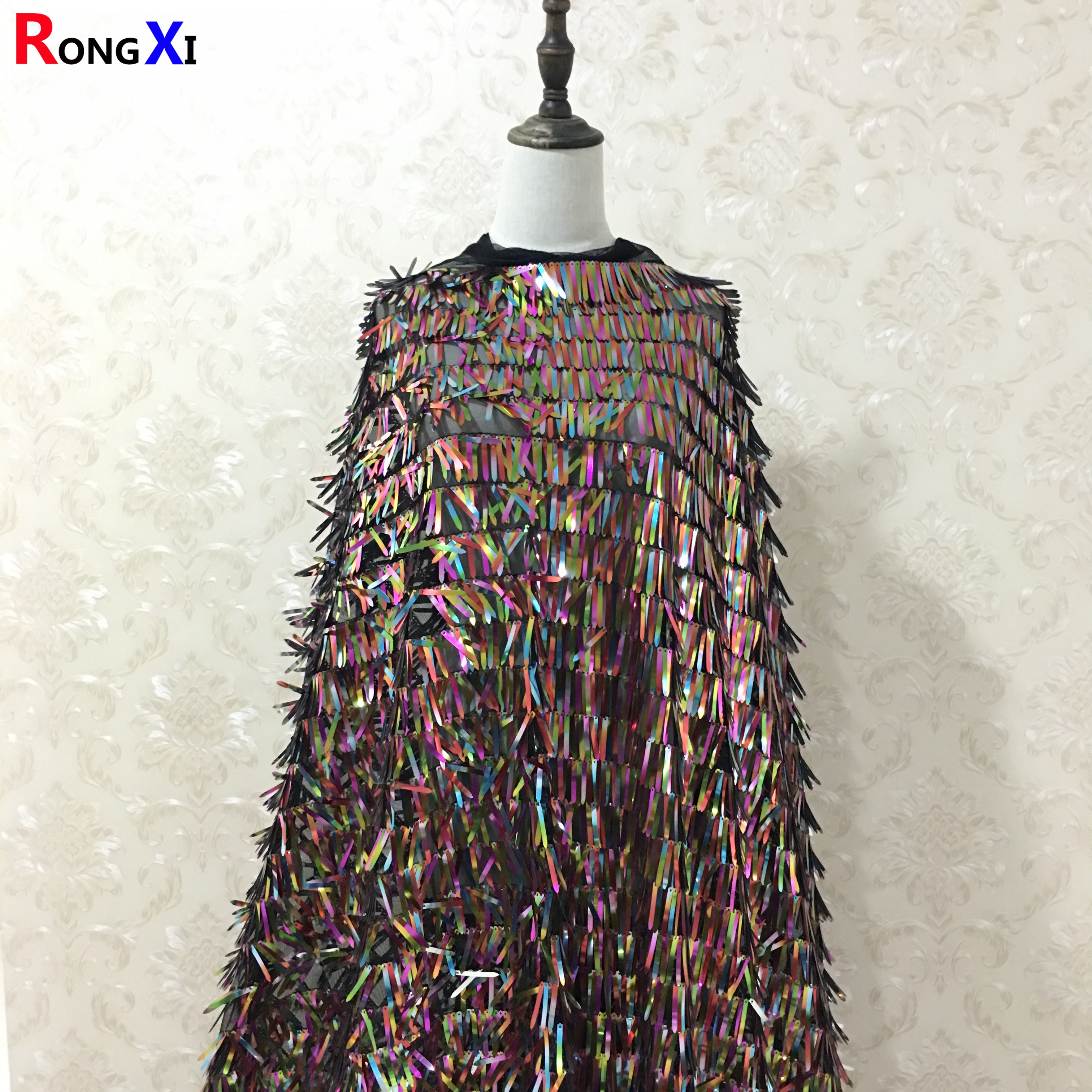 RXF0728 New Design Sequin Lace Fabric 5 Yards