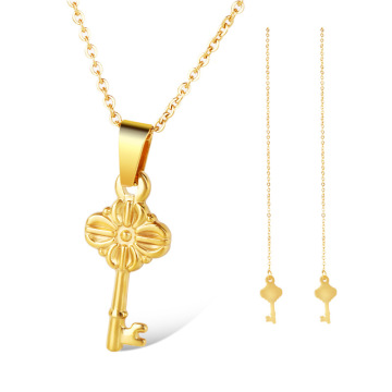 Fashion Key Shape Wholesale Zircon Jewelry Set