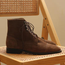Kemayanni Retro Brown Suede Leather Boots