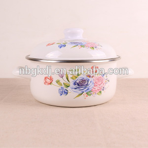 enamel cookware & enamel strait pot with graceful decals