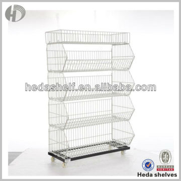 5-tier Metal Wire Storage Basket Cart