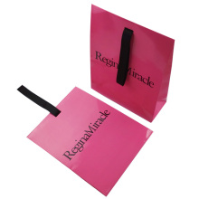 Glossy Laminated Black Ribbon Handle Paper Bag