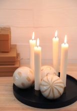 Metal Round Tray Candle Holders For Wedding Decoration