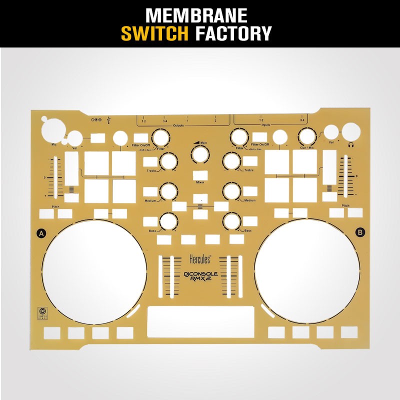 custom pc/pet embossed button membrane labels manufacturer