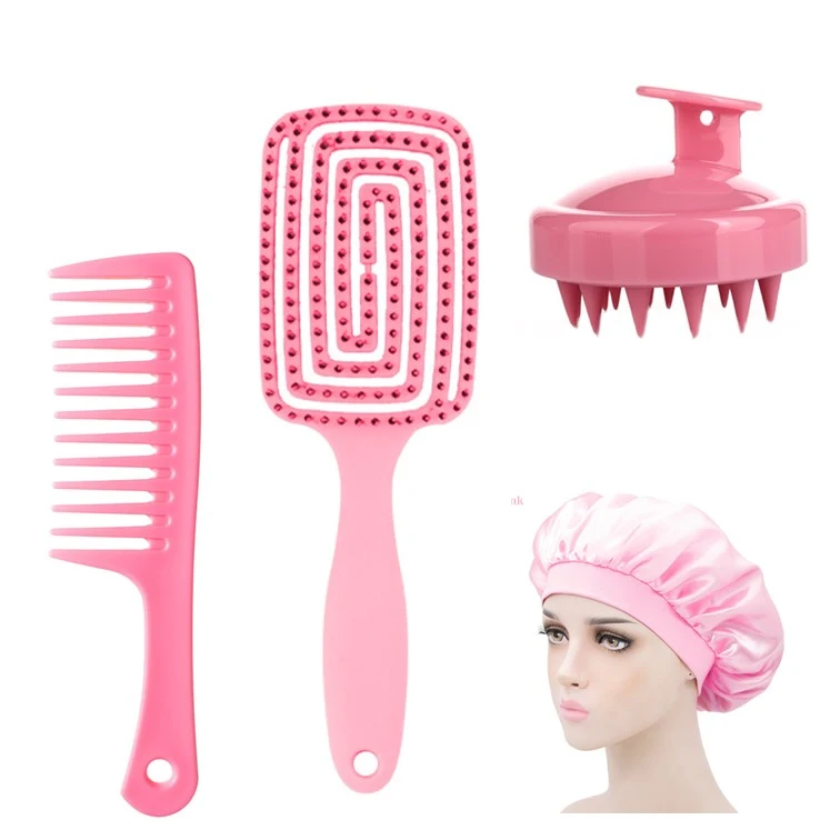 Hair Brush Sets for Women, Thick Hair Curly Hair, Bonnet, Shampoo Brush, Detangling Brush, Comb