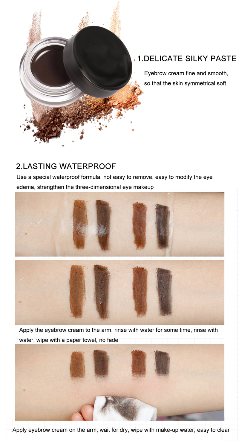 Eyebrow cream 5colors Own Brand Lasting Waterproof Eye Makeup delicate silky paste bringing light and natural