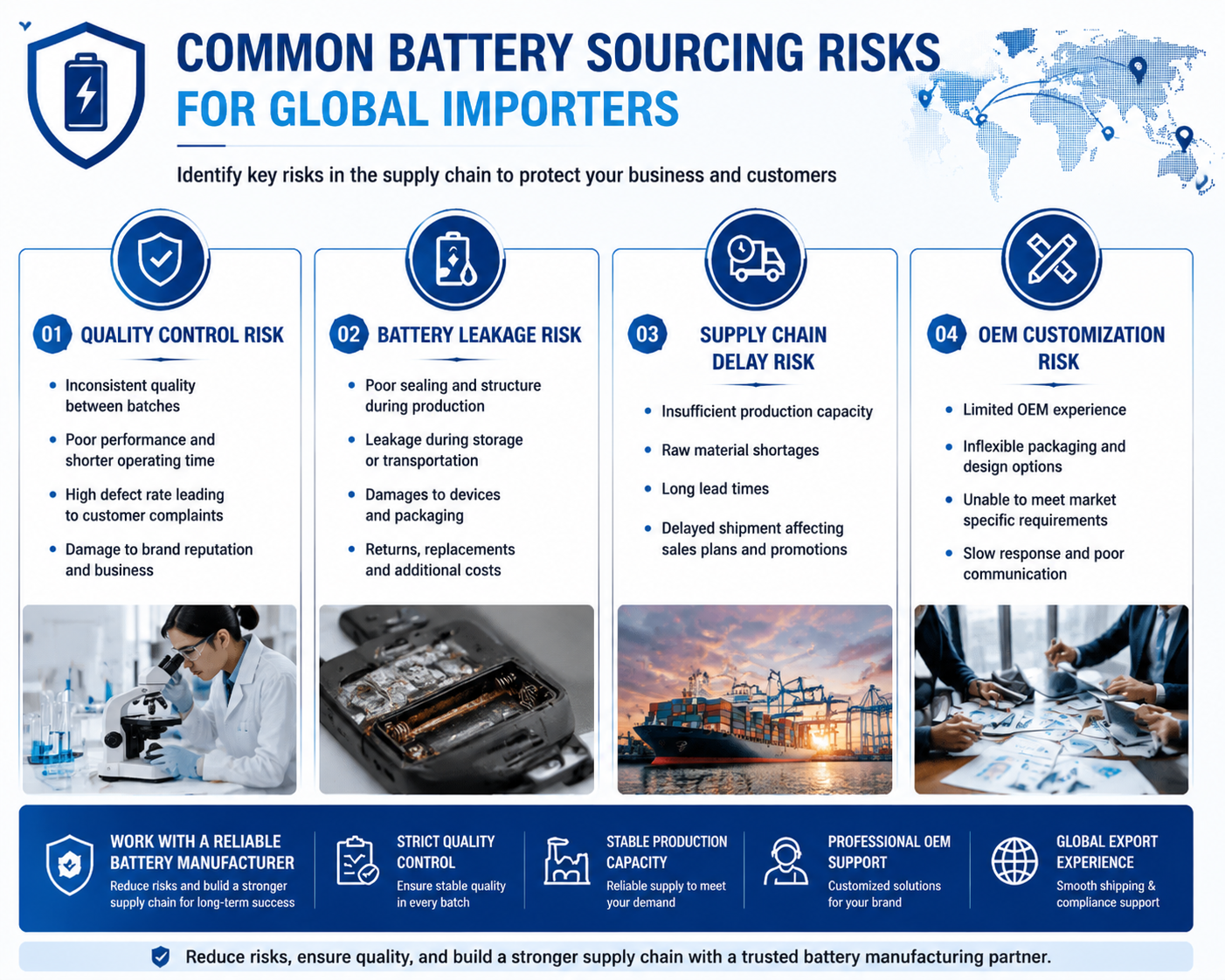 全球乾電池採購的常見風險 Common dry battery sourcing risks faced by gl