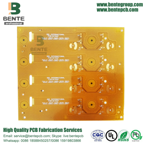 Hög precision Knappbräda 2 lager Flex PCB Golden Finger