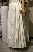 white pleated maxi skirt