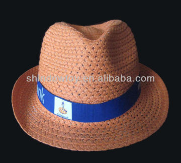 Orange Fedora paper straw hat, Promotion straw hat