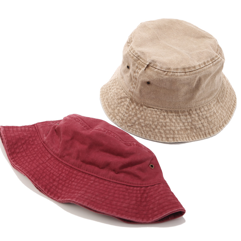 Wholesale plain washed frayed bucket hat