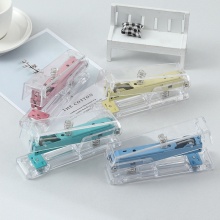 Metallic Mint Clear Acrylic Desktop Stapler for Office and Home