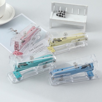 Metallic Mint Clear Acrylic Desktop Stapler for Office and Home