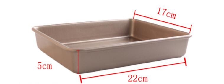 8.5'11' Golden Carbon Steel Nonstick Rectangular Cake Baking Pan (6)