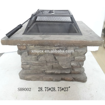Fiberglass decorative square outdoor brazier