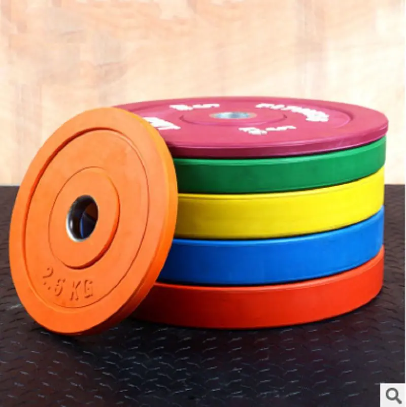 Gym Fitness Equipment Rubber Barbell Standard Weight Plates