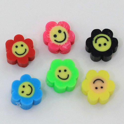 Kawaii Flower Polymer Clay Charms Sunflower 3D Beads για DIY Craft Home Decor Αξεσουάρ μαλλιών