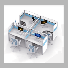 Eco-friendly 4-seat office cubicles with 3-drawer