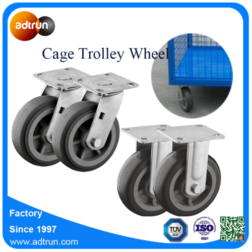 200 kg Capaciteit 6 inch PU Cage Trolley Wielen