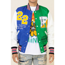 High-Quality Leather Varsity Jacket with Custom Embroidery for Men