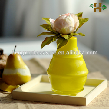 mouth blown art household glass vase in different sizes