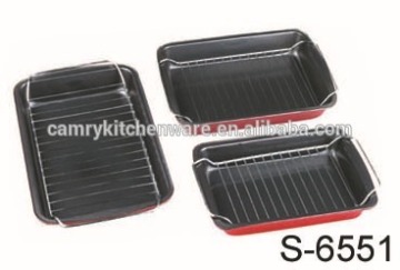 Carbon steel nonstick chicken turkey roaster with rack