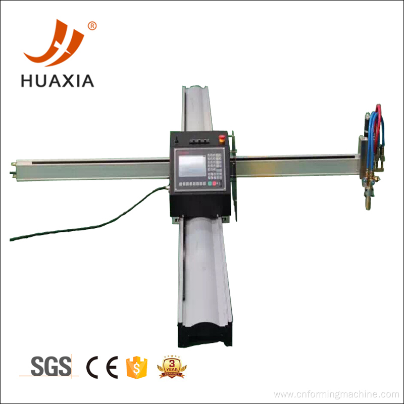 Portable flame cutting machine added plasma cutting