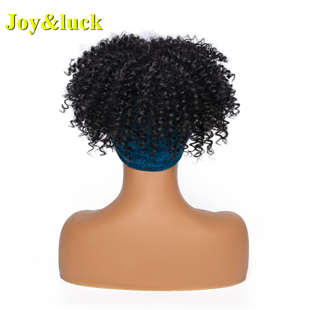 Wholesale Prices Scarf Wig for Black Women Ladies Hair Blue Hairband Black Short Kinky Curly Headband Wig Synthetic Hair Wigs