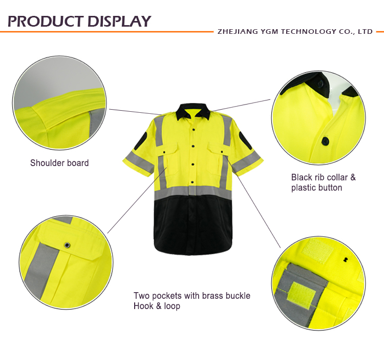 Hi vis reflective uniform t-shirt custom