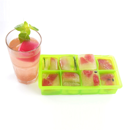 8-Cavities BPA Free Ice Cube Tray Silicone Mold