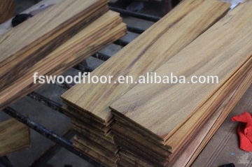 Raw African okan (iroko) hardwood plank floors