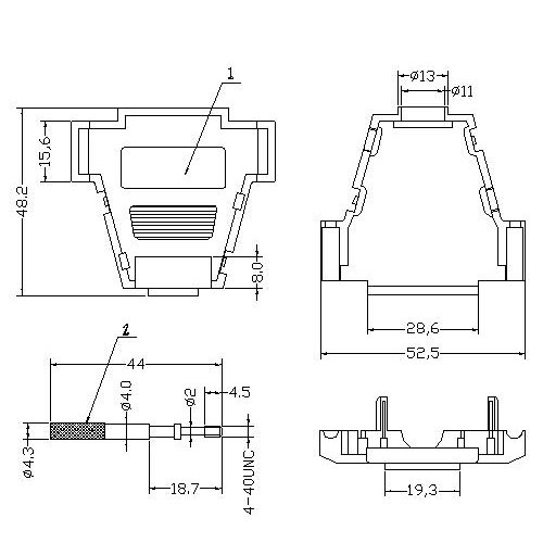 DBP02-25XX10 3 D-SUB Lock type hoods 25pin Long screw