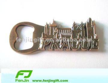 Metal building shape souvenir bottle opener