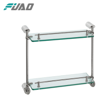 FUAO bathroom wall mount double glass antique corner shelves