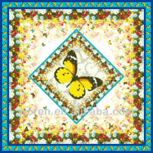 Cell Silk Square Scarf Made from Silk Fabric Digital Printed