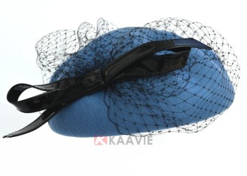 party ladies gift net blue pillbox hat