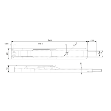 Aluminium door hardware door bolt flush bolt